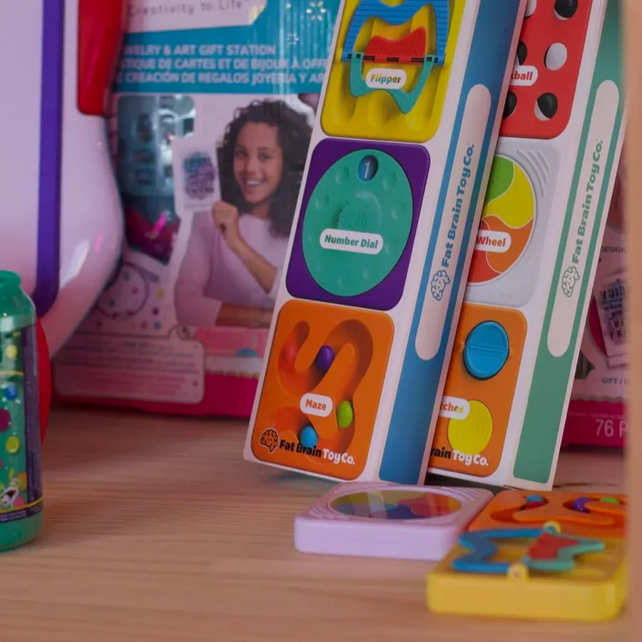 Our things on the studio shelf